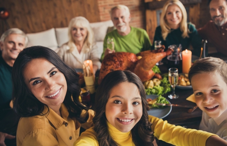 Family Eating a Holiday Meal